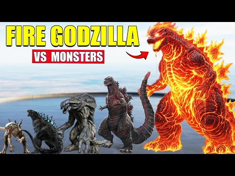 Fire Godzilla vs Giant Monsters | 3D Monster Size Comparison 2025