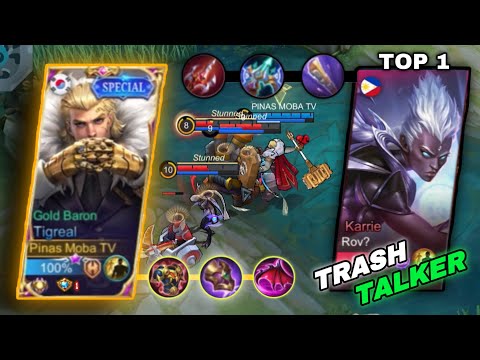 MOBA TV met TOP SUPREME TRASHTALKER KARRIE | Tigreal Best Build, Gameplay | MLBB