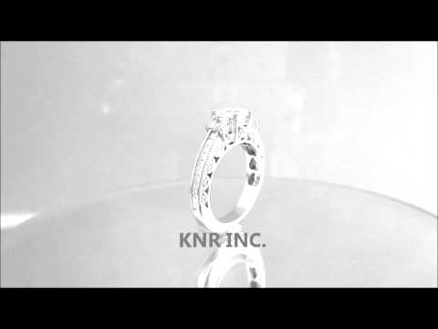 14K WHITE GOLD PRINCESS CUT DIAMOND ENGAGEMENT RING ANTIQUE STYLE 2.50CTW - KNR INC - 362