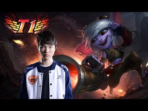 SKT T1 Faker ADC Tristana vs Varus - full team SSG ft SKT Blank - Korea SoloQ