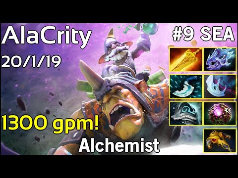 AlaCrity  play Alchemist with 1300 GPM!! - Dota 2  7.19