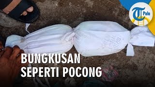 VIDEO: Warga Heboh Temukan Boneka yang Dibungkus Kain Membentuk Pocong, Ada Silet dan Beling
