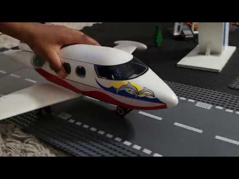 PLAYMOBIL,Airport with Control Tower and Passenger Plane Toys, Airplane, Airport, Tower Playset,