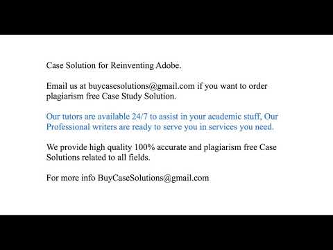Case Solution Reinventing Adobe