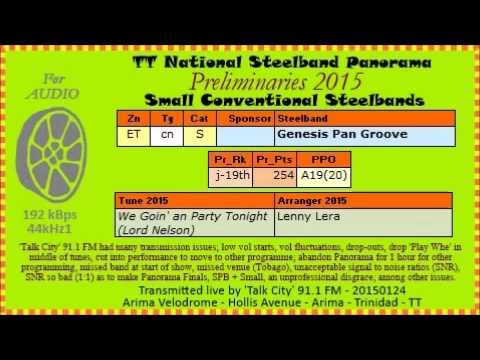 TT Steelband Panorama 2015 Prelims, Small. Genesis Pan Groove - We Goin an Party Tonight
