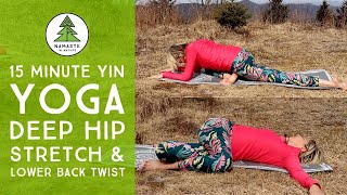 Deep Hip Stretch & Lower Back Twist 15 Minute Yoga for Hikers/Hiking