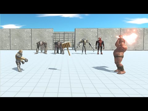 MUTANT PRIMATES WITH OLD GORO VS INFERNALS Tournament - Animal revolt Battle Simulator
