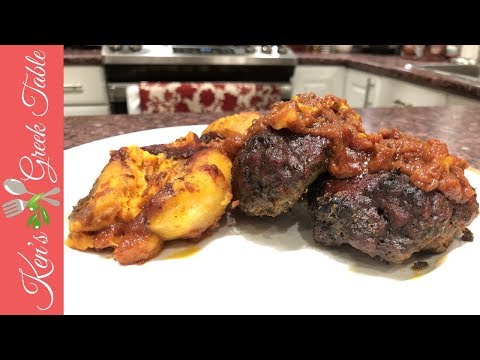 Greek Biftekia with Potatoes In The Oven | Baked...