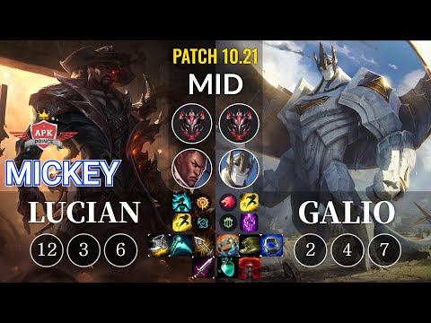 APK Mickey Lucian vs Galio Mid - KR Patch 10.21