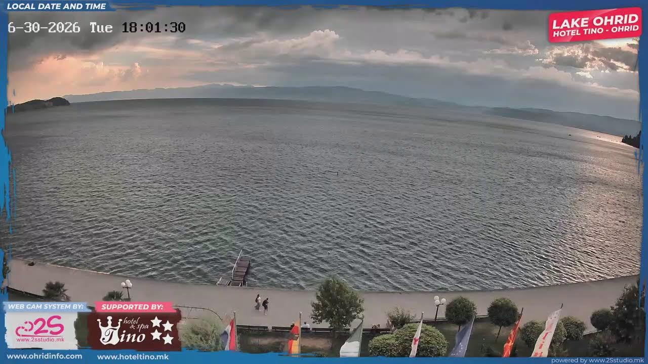 Live webcam view of Lago Ohrid desde el Hotel Tino