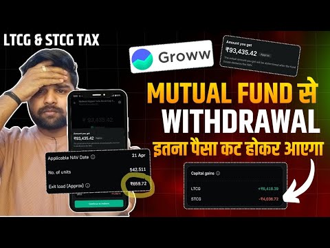 Mutual Fund Withdrawal in Groww App | Mutul Fund Withdrawal TAX & Charges