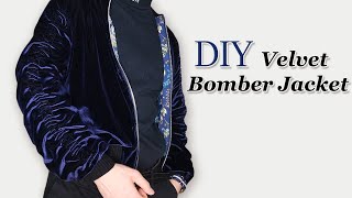 DIY Bomber Jacket w/ ruched sleeves! [Mood Bomber Jacket]