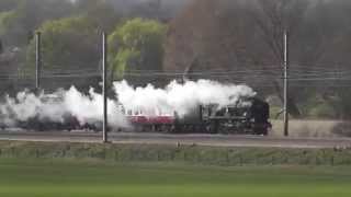 preview picture of video 'WC Pacific 34046 'Braunton' at Offord and Holme. 23rd March 2014.'