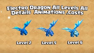 Electro Dragon Level 1 to Level  MAX All Animation | Cost | Time | Clash Of Clans