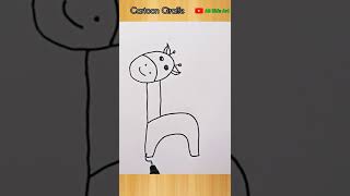 Easy Cartoon Giraffe Pencil Drawing #shorts #shots #ytshorts #short #animaldrawing