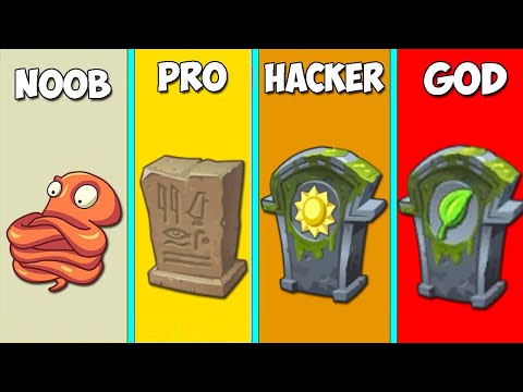 40 FREE Plants vs Team Gravestones NOOB PRO HACKER! - Who Will Win? - PvZ 2 Challenge