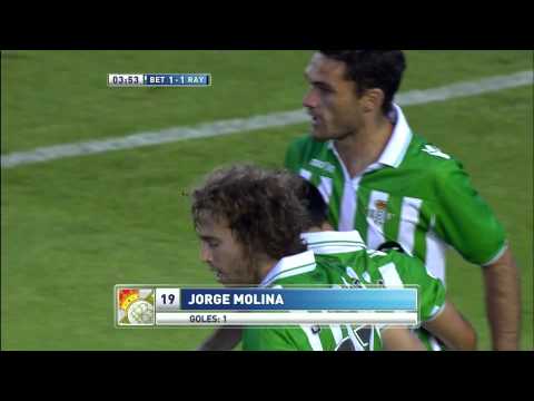 Gol de Jorge Molina (1-1) en el Real Betis - Rayo Vallecano Jornada 2