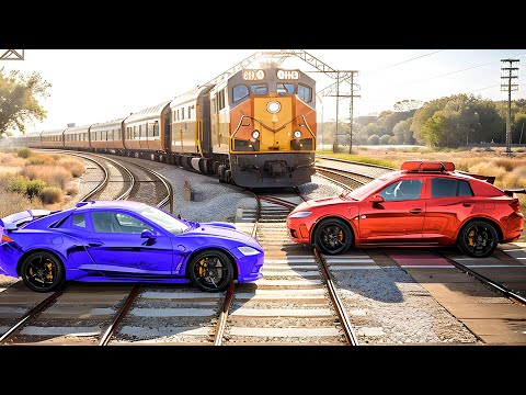 Cars vs Train Tracks ▶️ BeamNG Drive
