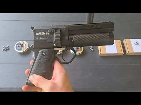 High power Compact Air-Pistol Gk1 Short 5"Barrel Slugs+Explosive Pellets Testing