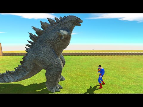 GODZILLA 2014 vs SUPER MAN Death Run Tour - Animal Revolt Battle Simulator