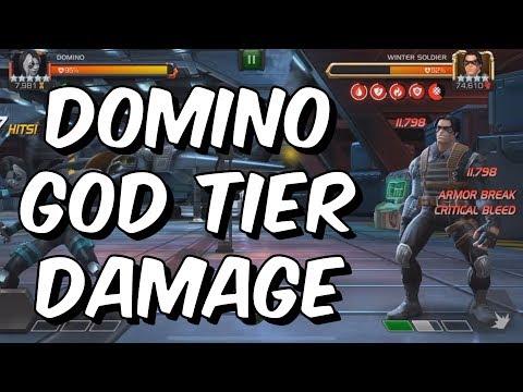 Domino God Tier Damage - 5 Star Gameplay VS Realm Of Legends - Marvel Contest Of Champions