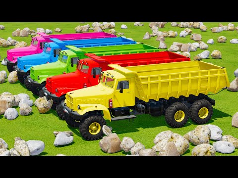 LOAD AND TRANSPORT STONES WITH JOHN DERRE TRACTORS - Farming Simulator 22