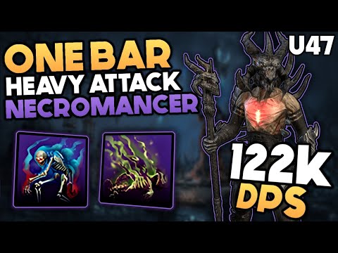 122k DPS One Bar Necromancer Subclass Heavy Attack - Best Magicka Necromancer Build ESO Update 47