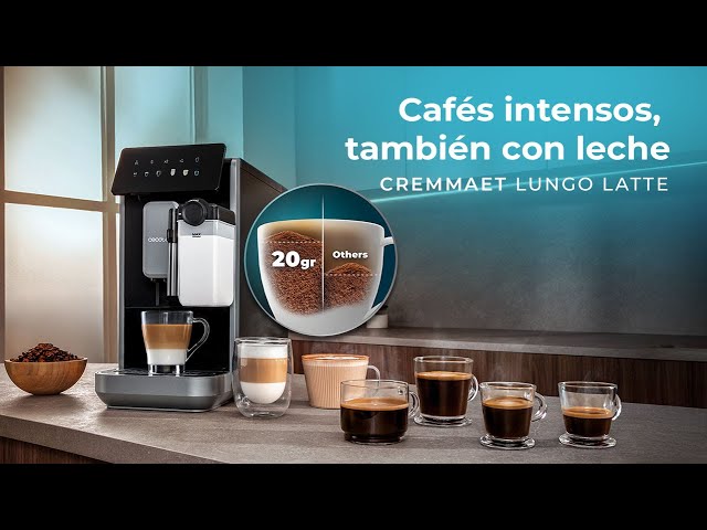 Cafetière superautomatique Cecotec Cremmaet Lungo Latte 2L 19 Bars avec mousseur lait video
