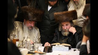 האדמור''ים מלעלוב ורחמסטריווקא בסעודה שלישית
