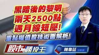 黑暗後的黎明兩天2500點遇月線短壓 ! 重點權值股技術面解析 !台積電 #台達電 #鴻海 #聯發科 #日月光投控 #緯創｜股市勝投王｜陳韋廷 (圖)