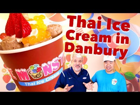 Making Thai Rolled Ice Cream at Ice Monster in Danbury