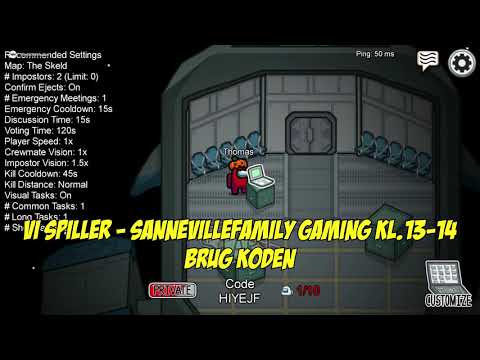 Spiller Among Us med jer på SanneVilleFamily Gaming kl.13-14 (brug koden i videoen)