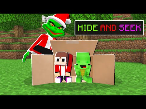 Hide and Seek : Baby Maizen and Mikey vs GRINCH - Sad Story in Minecraft (JJ and)