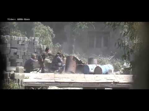 Syrian Army In Heavy Intense Urban Combat Close Quarter Firefight In Damascus