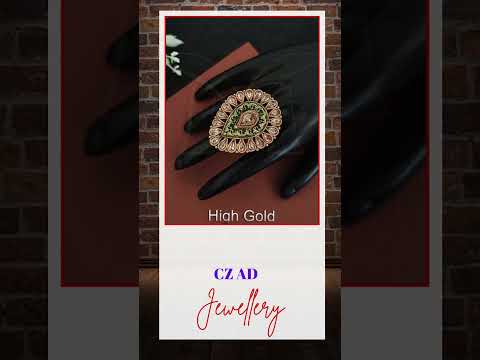 CZ AD Jewelry High Gold Polish Fancy Design Party Wear Beautiful Finger Rings