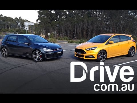 2015 Ford Focus ST v Volkswagen Golf GTi Head-to-head | Drive.com.au