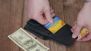 Зручний жіночий гаманець із монетницею із натуральної шкіри ST Leather 22711 чорний