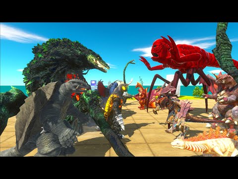 Kaiju Monster War - Dark Team VS Red Team | Animal Revolt Battle Simulator