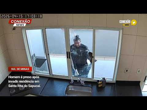 Vídeo: Homem é preso após invadir residência em Santa Rita do Sapucaí.
