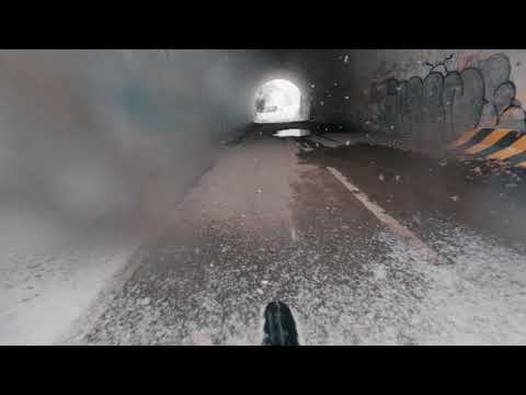 Cycling in the heavy snowfall in Prague UHD 4K 60p