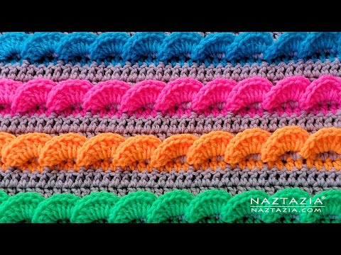How to Crochet 3D Wavy Shell Stitch Pattern DIY Tutorial for Blankets and Scarves