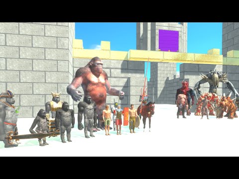 PRIMATES + ANCIENT HUMANS ATTACK INFERNALS + SCOURGE IN THEIR CASTLE - ANIMAL REVOLT B. SIMULATOR