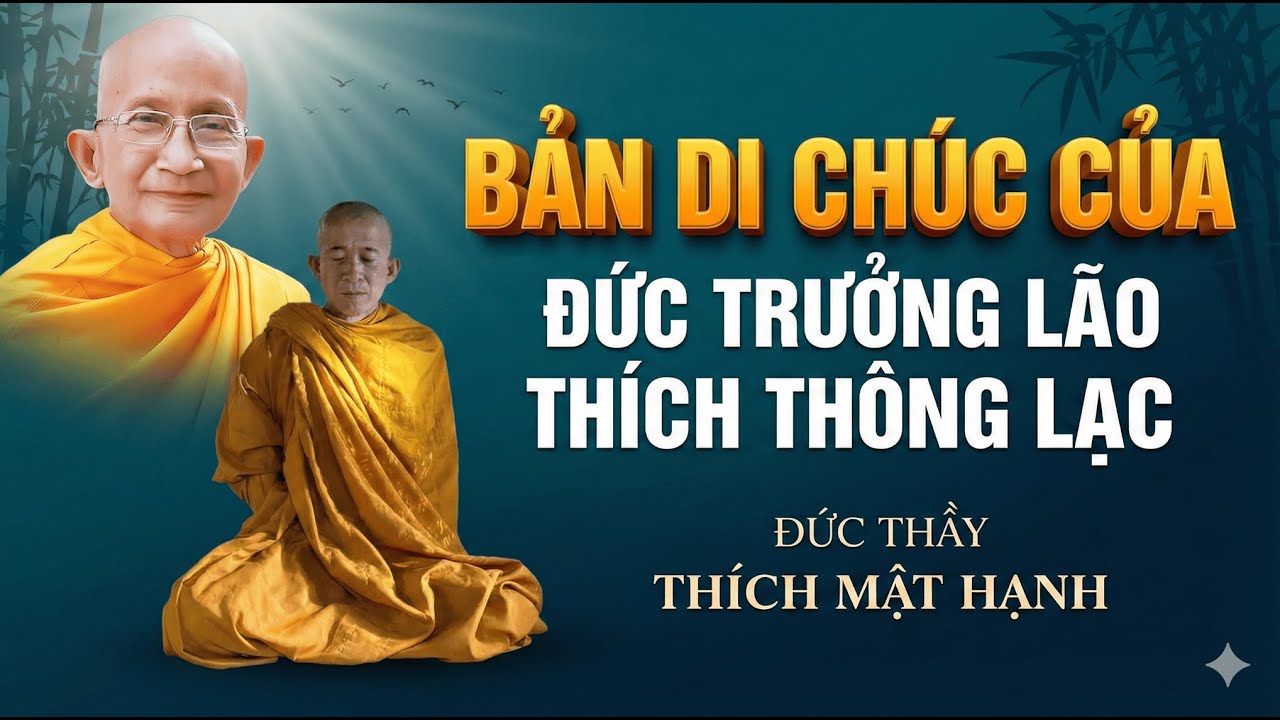 Di Chúc Đức Trưởng Lão Thích Thông Lạc để Đức Thầy Thích Mật Hạnh giữ gìn mạng mạch Chánh Pháp