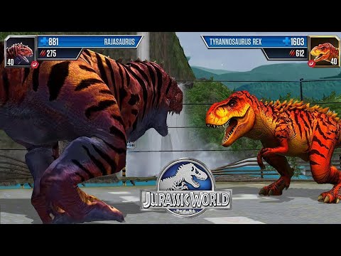 Rajasaurus max level 40.Jurrasic world the game.