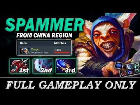 7300+ Matches, another Meepo SPAMMER from CHINA region - Full Gameplay Meepo #243