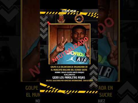 Golpe contundente a la delincuencia organizada en el sector Paso Largo, Mcpio. Ribero del Edo Sucre.