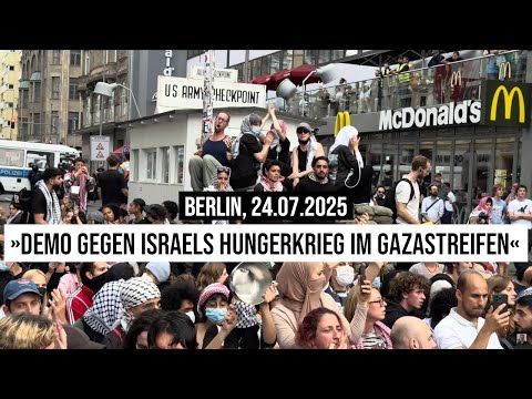24.07.2025 Berlin Polizei räumt "Demo gegen Israels Hungerkrieg im Gazastreifen" Checkpoint Charlie