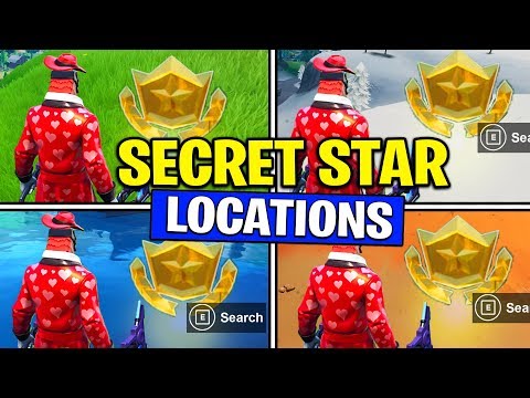 ALL SECRET BATTLE STARS Season 10 - Fortnite Week 1 - Week 6 Secret Battle Star Locations (SEASON X)