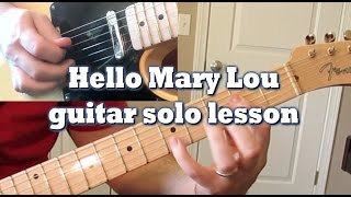 Hello Mary Lou guitar solo lesson by Tom Conlon