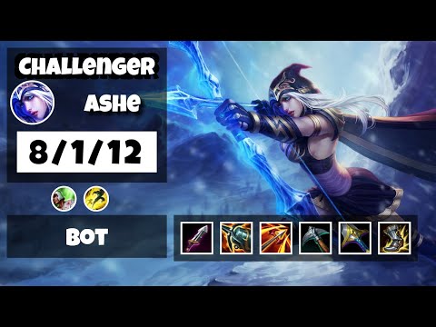 Ashe Gameplay Challenger Replay S11 - 11.8 Bot Lane (8/1/12) - OCE